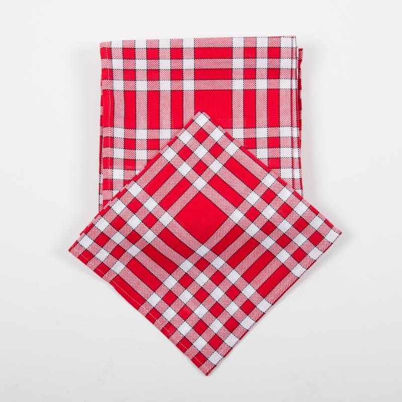 Serviette De Table à Carreaux Rouges – 100% Coton – Occasion