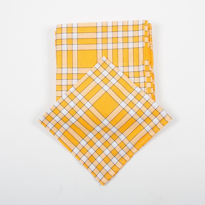 Lot de 6 serviettes normandes jaunes