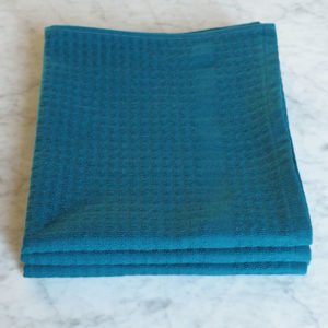 Torchon Gaufrex® uni couleur pétrole
