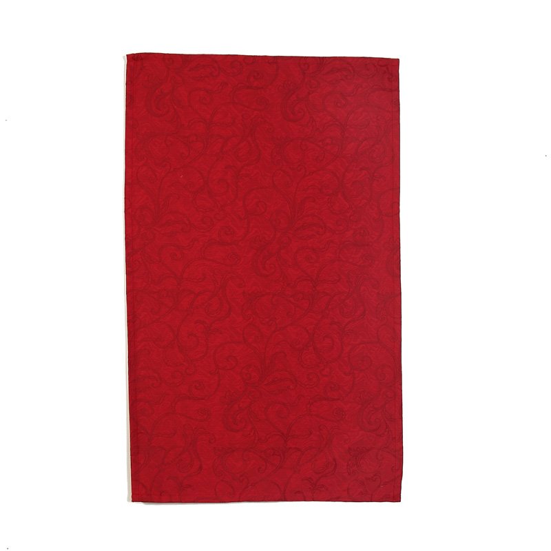 Torchon Jacquard Blanc des Vosges® Rouge en coton mercerisé