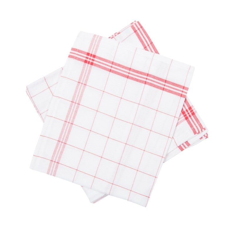 Lot de 3 Torchons de cuisine Mathilde rouge