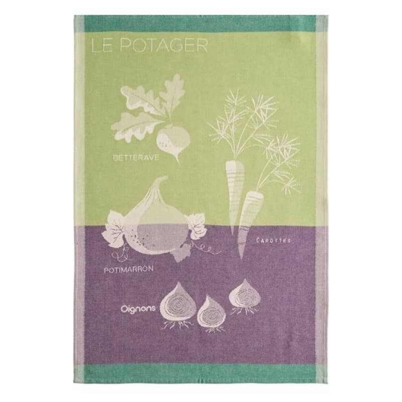 Torchon Jacquard Potager 100% coton - Torchon Gaufrex