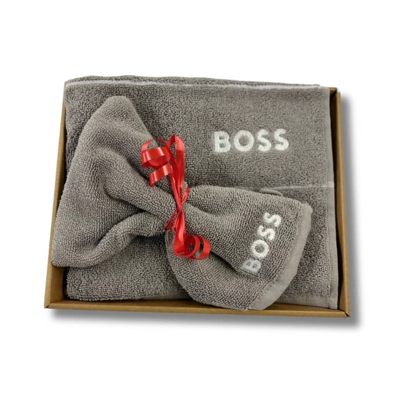 Coffret Éponge brodé Boss - Gris