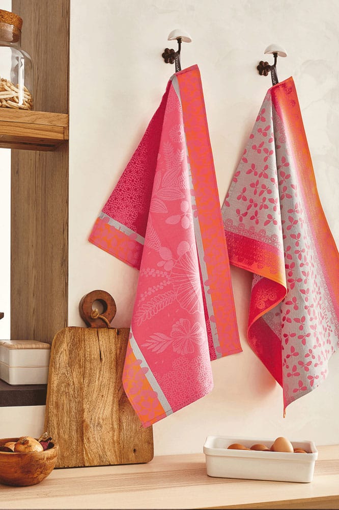 Lot de 2 Torchons Jacquard Nydel® - Jardin d'été Lot de 2 Torchons Jacquard Nydel® - Jardin d'été